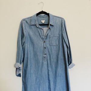 J Crew denim tunic, knee-length, minimal wear